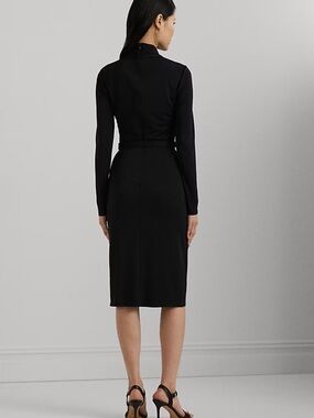 Banana Republic Black Long-Sleeve Jersey Dress